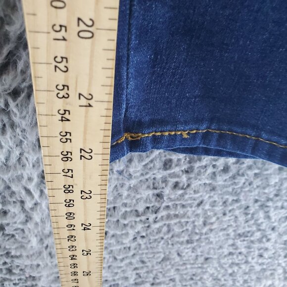 Cato Jeans Womens Size 22W Blue Cropped Embroidered Side Stripe Stretch - Picture 8 of 12